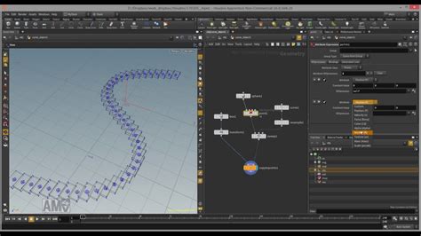 The curve will then be displayed in the editor viewport, and can be edited directly there. . Houdini curve node